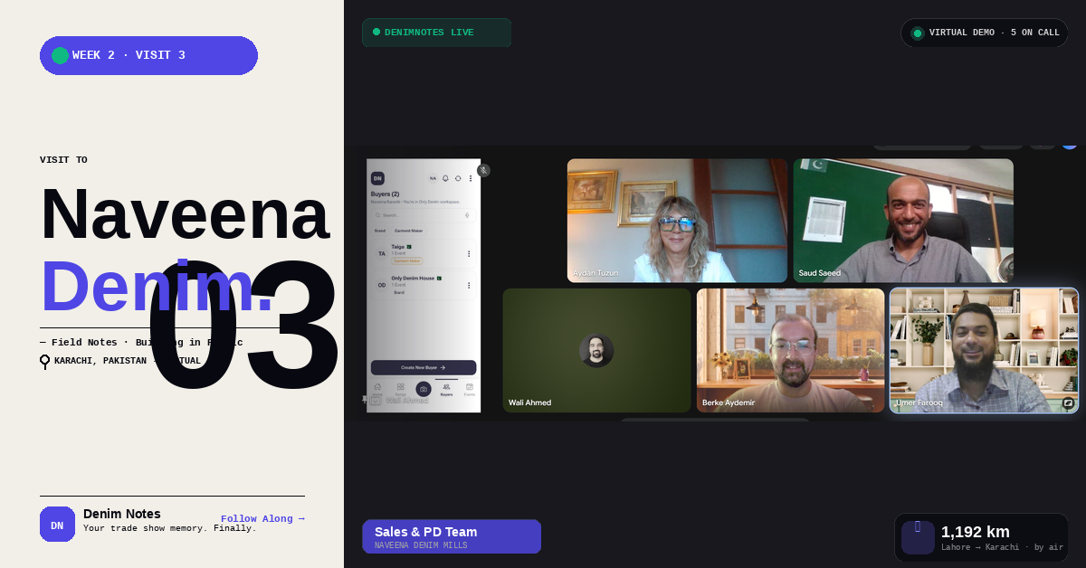DenimNotes virtual meeting with Naveena Denim Mills — Week 2 Visit 3